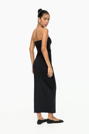 Strapless Gathered Long Dress