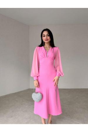 pink chiffon dress