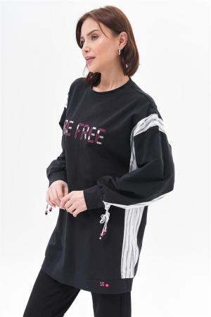 Black Sweatshirt with Slogan