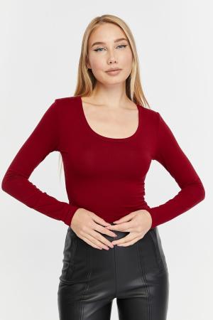 Burgundy women's blouse