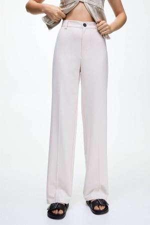 Straight fabric trousers