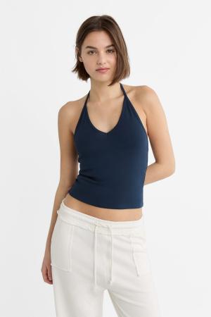 Halter neck top with halter neckline