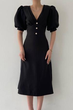 Women's Black Midi Dress