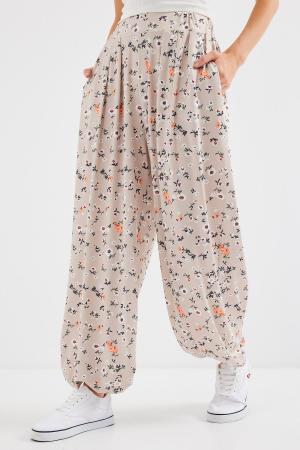 Patterned Shalwar Trousers - Cream