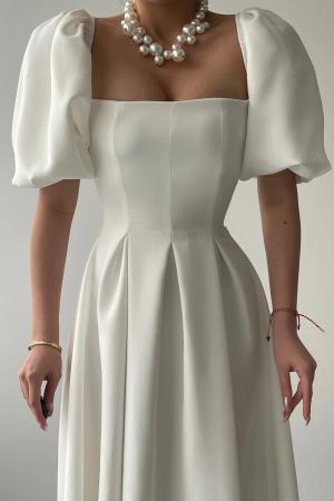 Women's white evening dress