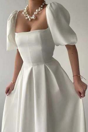 Women's white evening dress