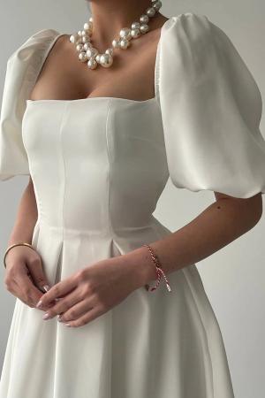 Women's white evening dress