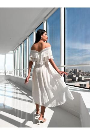 White Linen Summer Dress