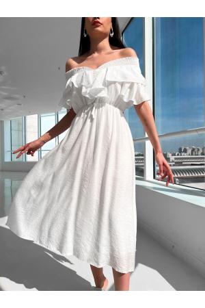 White Linen Summer Dress