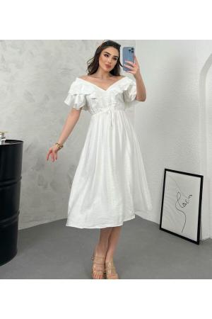 White Linen Summer Dress