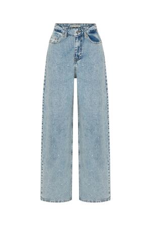 Tiny Heart Detailed Jeans Blue