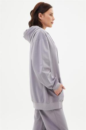 Hooded Gray Basic Sweatshirt