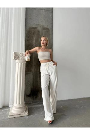 Linen Blend Loose Cut Trousers