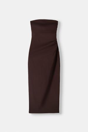 Strapless neck midi dress