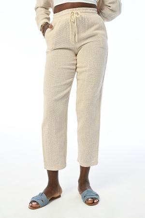 Women's cotton pants with elastic waist