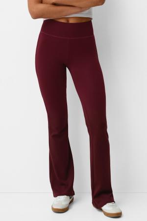 Ribbed waisted bell-bottom trousers