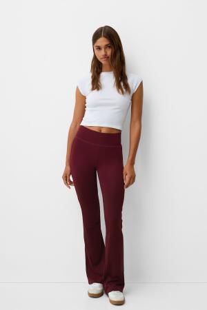 Ribbed waisted bell-bottom trousers