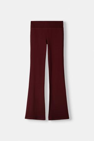 Ribbed waisted bell-bottom trousers