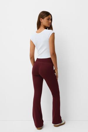 Ribbed waisted bell-bottom trousers