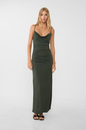 Cowl neck long dress