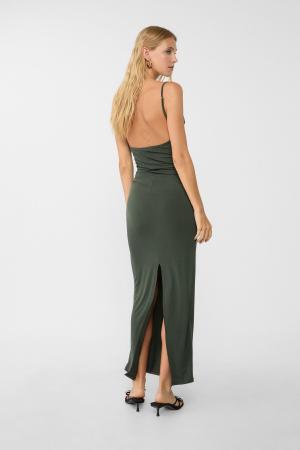 Cowl neck long dress