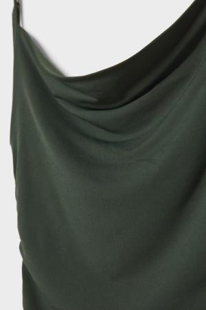 Cowl neck long dress