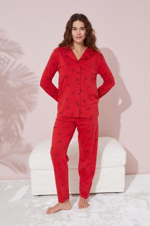 Cotton Buttoned Pajama Set