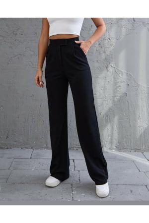 Pants Women Lycra Velcro Crepe Black Color