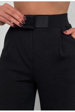 Pants Women Lycra Velcro Crepe Black Color