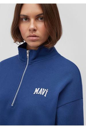 Logo Printed Blue Sweatshirt