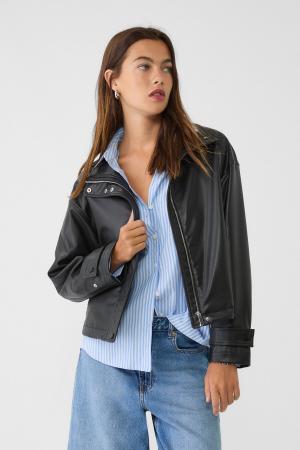 faux leather jacket