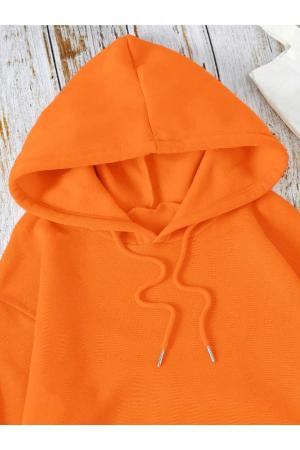 Unisex  Plain Color Cotton Oversize Hooded Sweatshirt