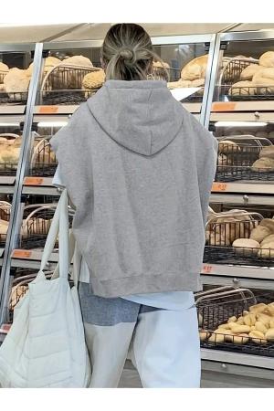 Women's Sleeveless Slit Sweatshirt