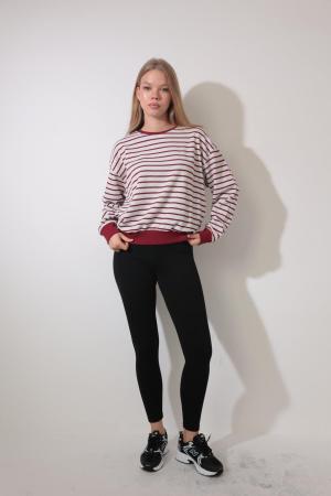 Burgundy Striped Sweatshirt