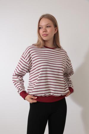 Burgundy Striped Sweatshirt