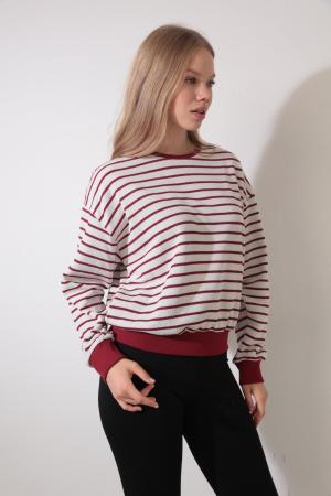 Burgundy Striped Sweatshirt