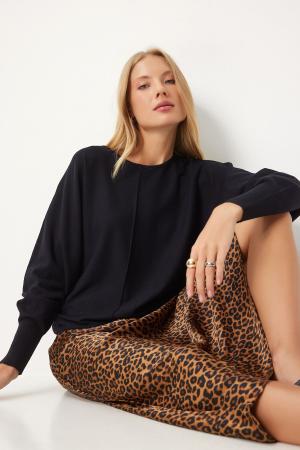 Women's Black  Knit Blouse