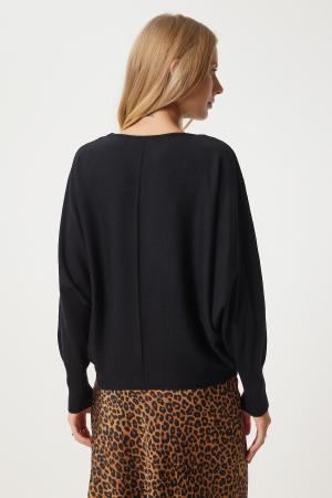 Women's Black  Knit Blouse