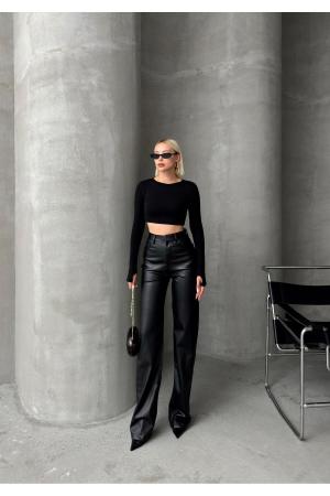 Leather Wide Leg Trousers