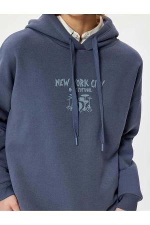 Back Printed Sweatshirt Navy Blue