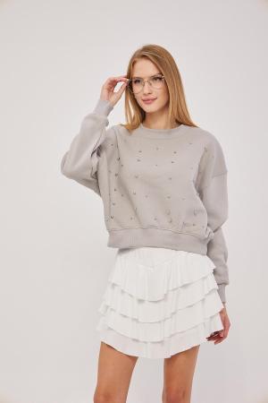 Pearly Three Thread Short Sweatshirt