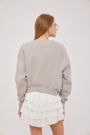 Pearly Three Thread Short Sweatshirt