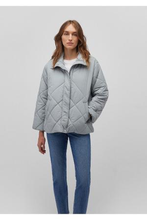 Grey quilted loose fit jacket