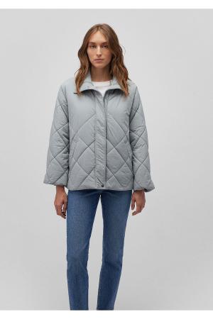 Grey quilted loose fit jacket