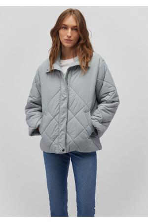 Grey quilted loose fit jacket