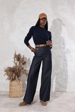 Dark Navy High Waist Jeans