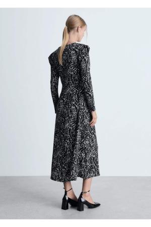 Balloon Sleeve Patterned Dress