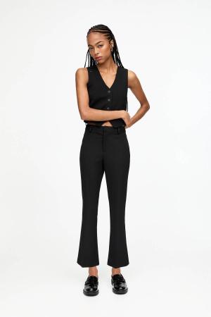 Bootcut fabric trousers