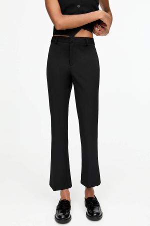 Bootcut fabric trousers