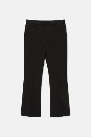 Bootcut fabric trousers